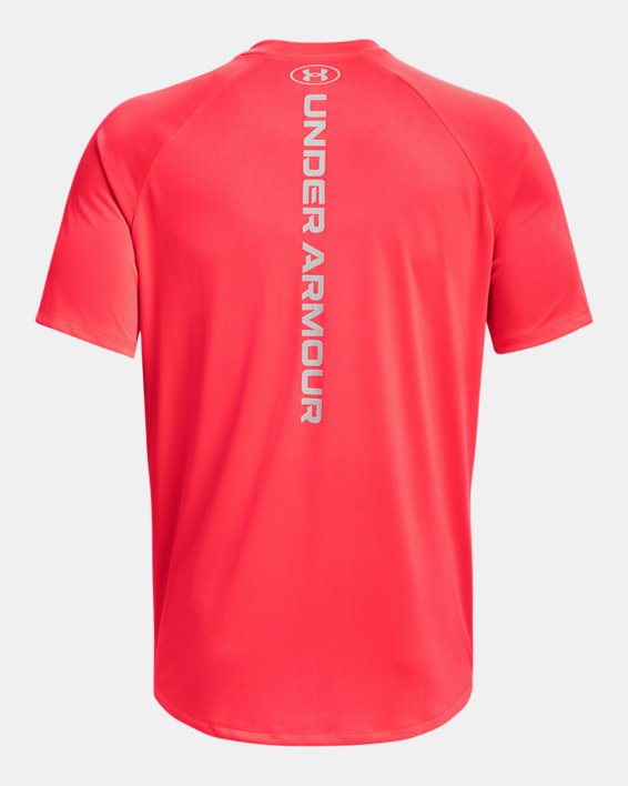 Men's UA Tech™ Reflective Short Sleeve in Red image number 5